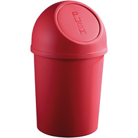 HELIT Push-Abfallbehälter 13 Liter Kunststoff, rot