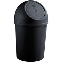 HELIT Push-Abfallbehälter 13 Liter Kunststoff, schwarz
