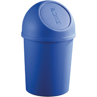 HELIT Push-Abfallbehälter 6 Liter Kunststoff, blau