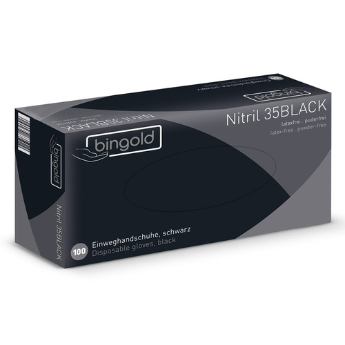 Einweghandschuhe Nitril 35 black Gr.7 (S), 100 Stück