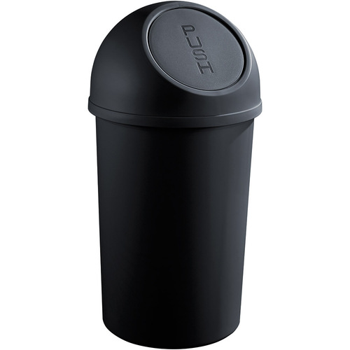 HELIT Push-Abfallbehälter 45 Liter Kunststoff, schwarz