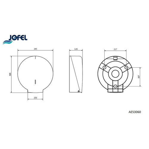 JOFEL Azur-Maxi Jumbo-Toilettenpapierspender Kunststoff, weiß