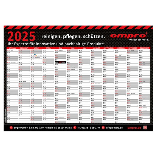 ompro® Wandkalender 2025 DIN A2