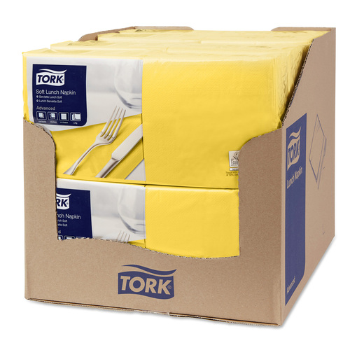 TORK Soft Lunchservietten \"Advanced\" 3-lagig 1.500 Stück, gelb