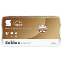 Satino Toilettenpapier PureSoft Kleinrollen, 3-lagig, 64 Rollen